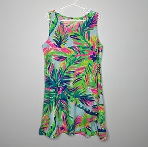 Lilly Pulitzer pink green foliage cotton dress 8/10